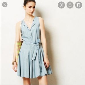 Anthropologie Heartloom Chambray Dress